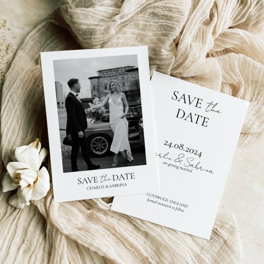 Photo Wedding Enregistrer la date Invitation Modèl