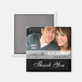 Photo Wedding Favor Magnet Black (Recto/Verso)