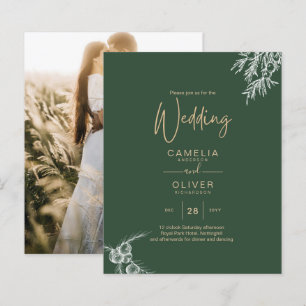 PHOTO Wedding Invite Juniper Green Moderne Budget