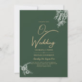 PHOTO Wedding Invite Juniper Green Moderne Budget Kaart (Voorkant)