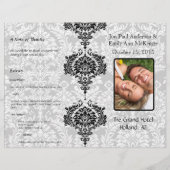 Photo Wedding Program Black Damask (Voorkant)