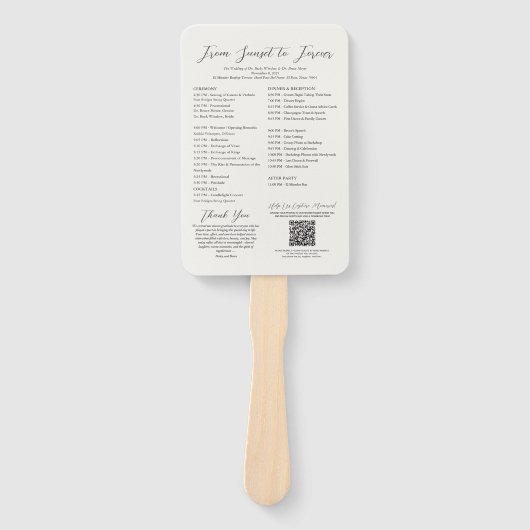 Photo Wedding Program Fan Handwaaier (Voorkant)