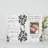 Photo Wedding Programme Black Damask (Debout devant)