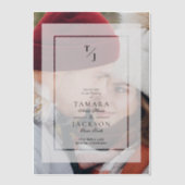 Photo Wedding Vellum Transparency Effect Initials Uitnodigingen (Voorkant)