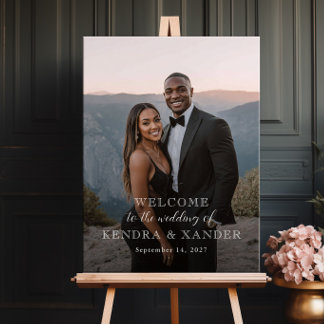 Photo wedding welcome sign, photo welcome poster