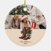 Photo Western Bow & Boots Christmas  Keramisch Ornament (Achterkant)