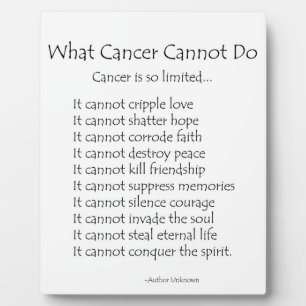 Photo What Cancer Cannot Do Inspirational Poem Plaque