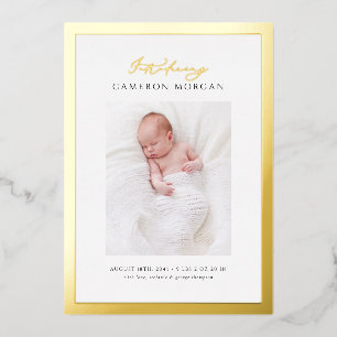 Photo Whimsical Gold Faire-part de naissance