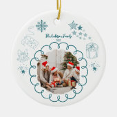 Photo Whimsical Quirky Doodle Holiday Keramisch Ornament (Voorkant)