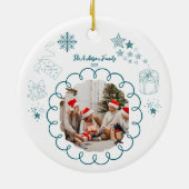 Photo Whimsical Quirky Doodle Holiday Keramisch Ornament (Achterkant)