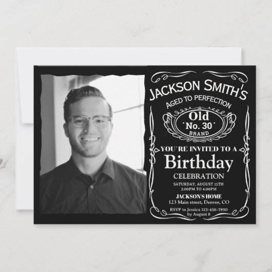 Photo Whiskey invitation anniversaire Liquor invit (Devant)