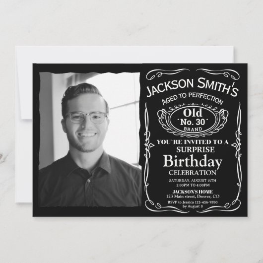 Photo Whiskey invitation anniversaire Surprise inv (Devant)