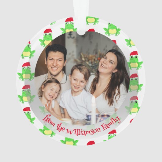 Photo White Frog Santa Hat Motif mignet Noël (dos)