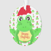 Photo White Frog Santa Hat Motif mignet Noël (devant)