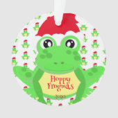 Photo White Frog Santa Hat Motif mignet Noël (devant)