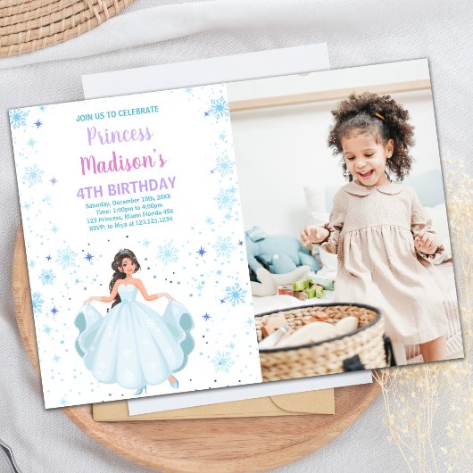 Photo White Princess Invitations d'anniversaire
