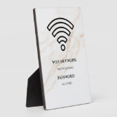 Photo Wifi Network and Password Black Plaque (Côté)