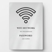 Photo Wifi Network and Password Black Plaque (Devant)