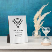 Photo Wifi Network and Password Black Plaque (Côté)