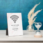 Photo Wifi Network and Password Black Plaque (Côté)