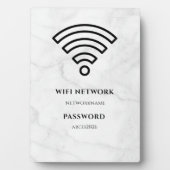 Photo Wifi Network and Password Black Plaque (Devant)