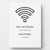 Photo Wifi Network and Password Black Plaque (Devant)