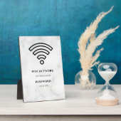 Photo Wifi Network and Password Black Plaque (Côté)