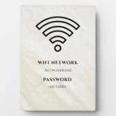 Photo Wifi Network and Password Black Plaque (Devant)