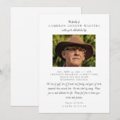  Photo with Message Celebration of Life Kaart (Voorkant / Achterkant)