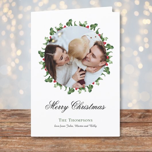 Photo Wreath autour de la Carte de Noël, noir