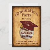 Photo, Your Text Baseball Graduation Invitation (Devant)