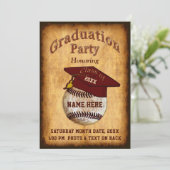 Photo, Your Text Baseball Graduation Invitation (Debout devant)