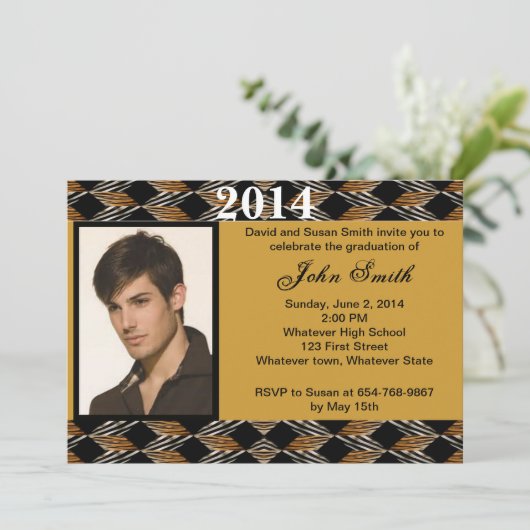 Photo Zebra And Tiger Graduation Invitation (Debout devant)