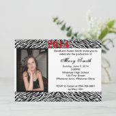 Photo Zebra Graduation Invitation (Debout devant)