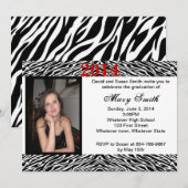Photo Zebra Graduation Invitation (Devant / Derrière)