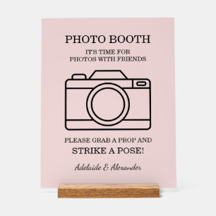 Photobooth de mariage avec appareil photo rose mod