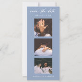 Photobooth Strip QR Blue Wedding Save the Date (Voorkant)