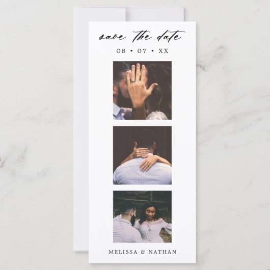 Photobooth Strip QR Code Bruiloft Save the Date (Voorkant)