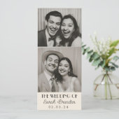  Photobooth Typografie Qrcode Bruiloft Kaart (Staand voorkant)