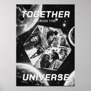 Photocubes 3D dans l'espace avec des affiches plan