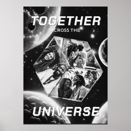 Photocubes 3D dans l'espace avec des affiches plan (Devant)