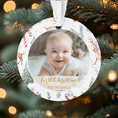 PhotoFirst Christmas Script Classic Pattern Ornament