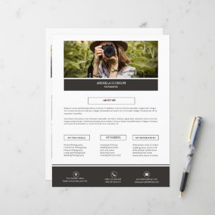 Photographe À propos de moi modèle de page