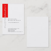 Photographe Artiste White Red Clean Carte de visit (Devant / Derrière)