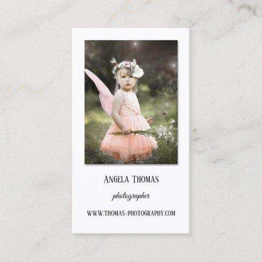 Photographe blanc simple Carte de visite (Devant)