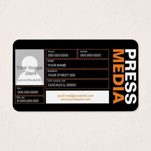 Photographe Carte de visite (Dos)