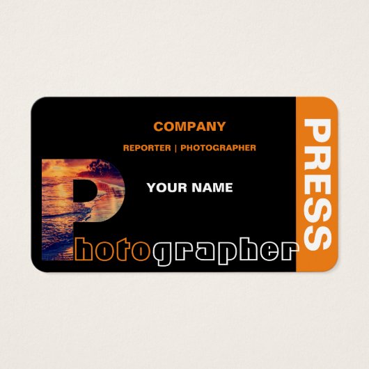 Photographe Carte de visite (Devant)