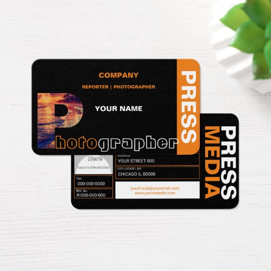 Photographe Carte de visite (Bureau)