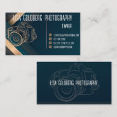 Photographe Carte de visite Turquoise, Personnalis (Devant / Derrière)