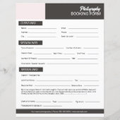 Photographe Contrat Formulaire modèle (Dos)